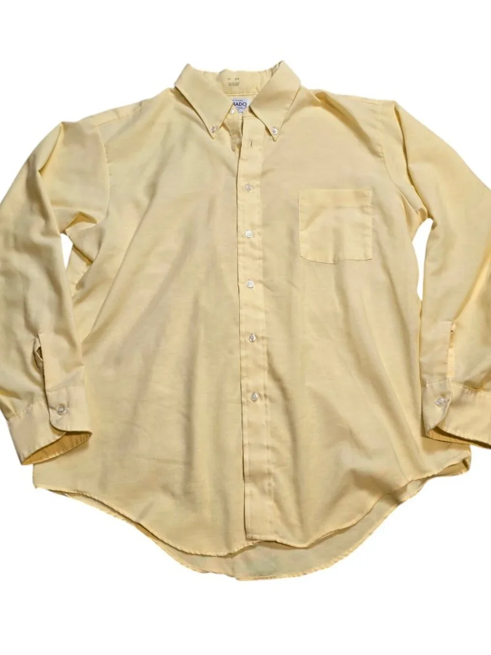 Vintage 1960’s Men’s Elderado Long Sleeve Yellow Button Down XXL